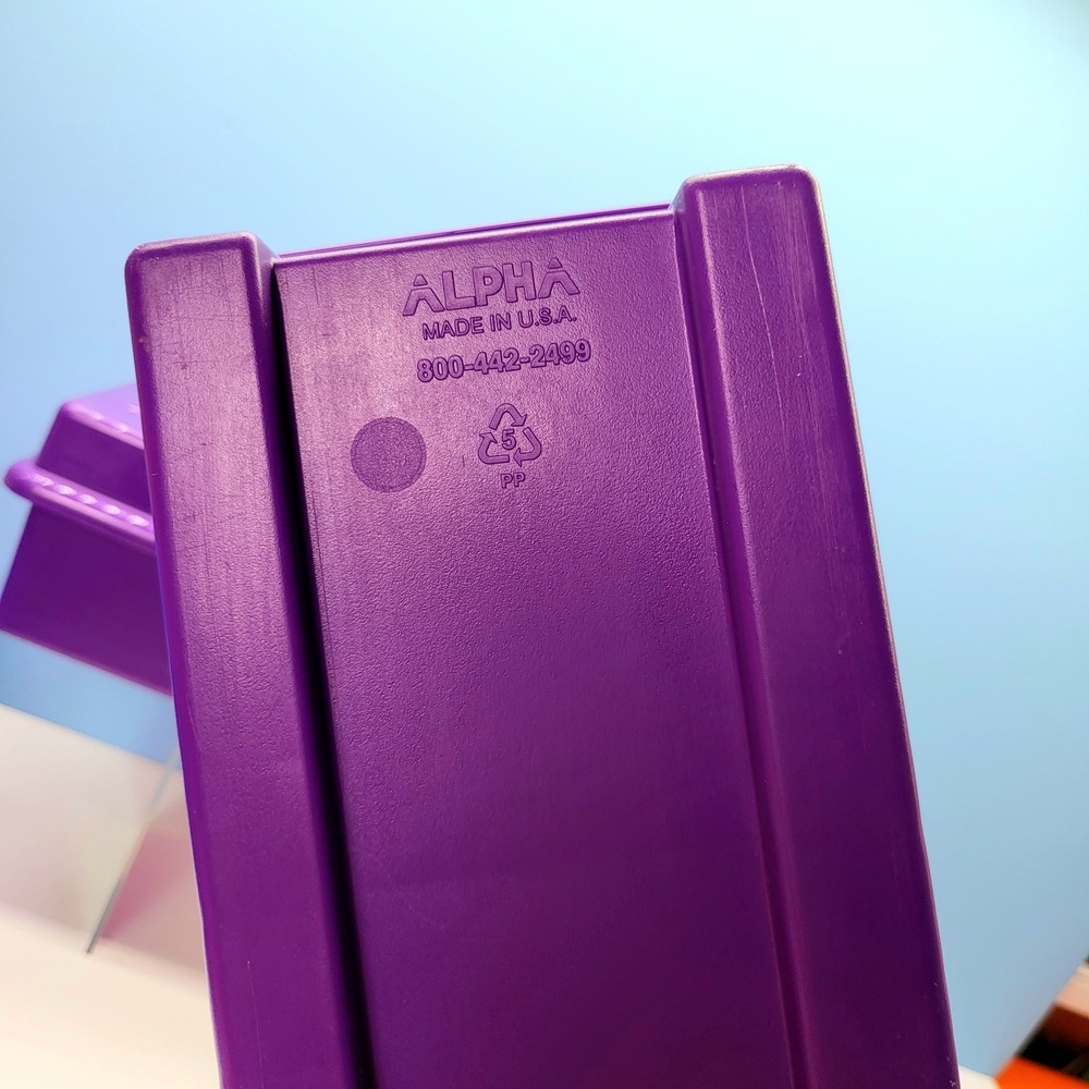 Vintage Cassette Tape Storage LOT 3 Purple & Blue Holder Case Organizer 15 Tapes - Picture 5 of 9